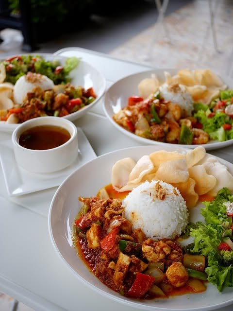 Asian rice plates